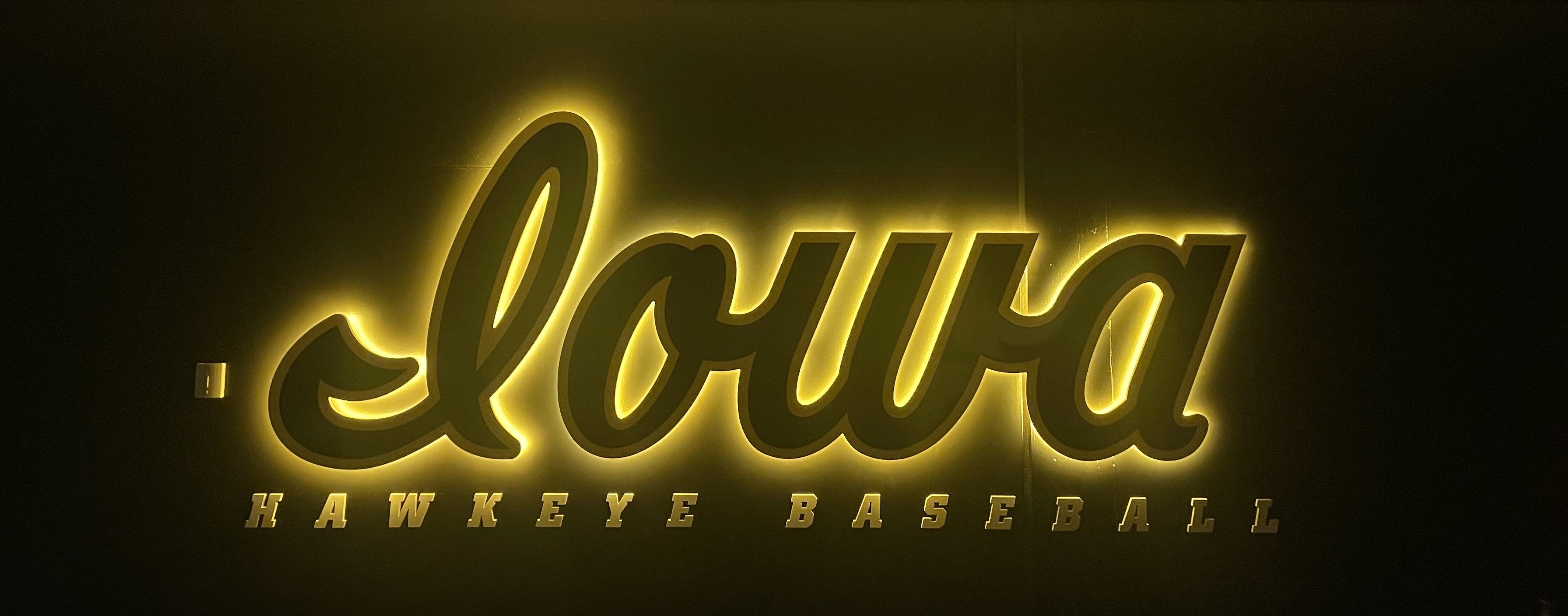 Iowa baseball glowing sign